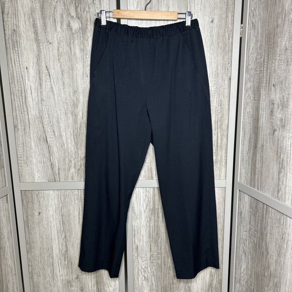 WJ Martin Pants Wide Straight Leg Elastic Waist Pockets Italy Size 44 - Picture 1 of 8